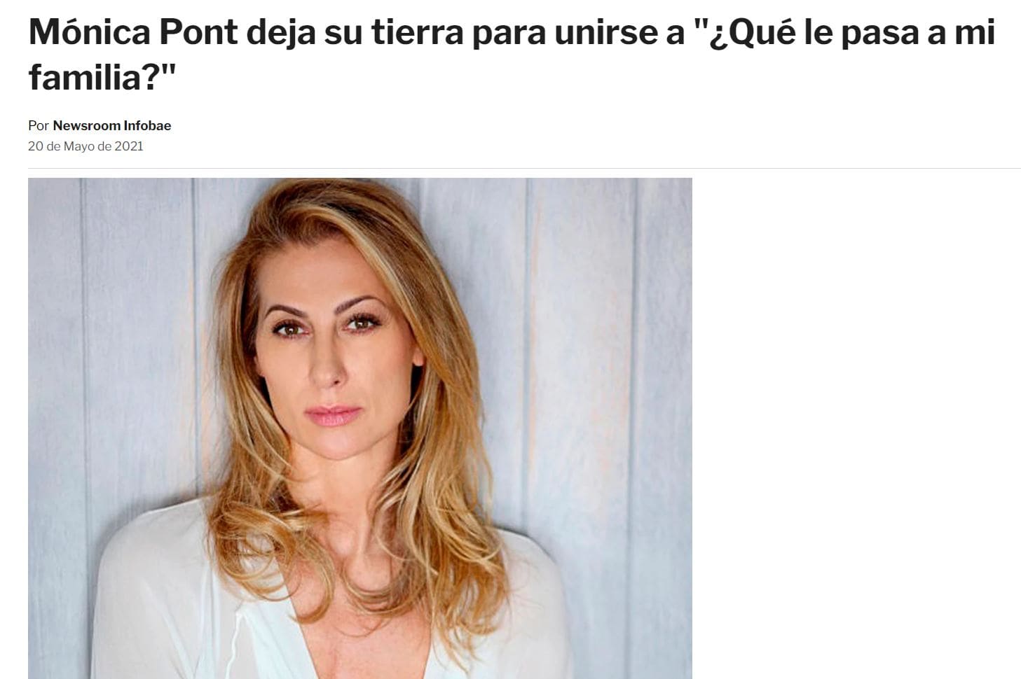 Monica leaves Spain to join the series “¿Qué le pasa a mi familia?”